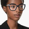 Swarovski Womens Sk2011 Cat Eye Prescription Eyewear FramesBlueDemo Lens