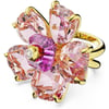 SWAROVSKI Florere Cocktail Ring Flower Motif with Pink Crystals on a GoldTone Finished Double BandUS Size 9 EU 60