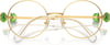 Swarovski Womens Sk1001 Round Prescription Eyewear FramesGoldDemo Lens