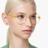 Swarovski Womens Sk1001 Round Prescription Eyewear FramesYellowDemo Lens