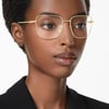 Swarovski Womens Sk1003 Square Prescription Eyewear FramesPale GoldHavanaDemo Lens