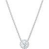 Swarovski Angelic Pendant with Circular Clear Crystal and Clear Crystal Pav on a Rhodium Plated ChainPendant Necklace