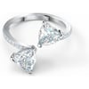 Swarovski Attract Soul Double Heart Ring Collection Rhodium Finish Clear CrystalsUS 5EU 50