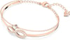 SWAROVSKI Infinity Twist Jewelry Collection Bracelets amp Necklaces Rhodium amp Rose Gold Tone Finish Clear CrystalsBangle Bracelet  Rose Gold Tone