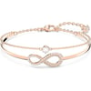 SWAROVSKI Infinity Twist Jewelry Collection Bracelets amp Necklaces Rhodium amp Rose Gold Tone Finish Clear CrystalsBangle Bracelet  Rose Gold Tone