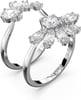 SWAROVSKI Gema Crystal Cocktail Ring Pair Jewelry Collection Rhodium Tone FinishUS 7EU 55