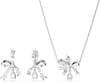 Swarovski Volta Necklace and Earrings Jewelry Set with Crystal Bow MotifRhodium Finish