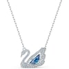 SWAROVSKI Dancing Swan Necklace Jewelry Collection Rhodium Finish Blue Crystals Clear CrystalsBlue Crystals