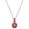 Swarovski Birthstone pendant Square cut July Red Rhodium FinishedSwarovski Birthstone pendant Square cut July Red Rhodium Finished