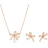 Swarovski Volta Necklace and Earrings Jewelry Set with Crystal Bow MotifRose Gold