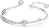 SWAROVSKI Womens Lifelong Heart Crystal Jewelry Collection Rhodium Tone FinishBangle Bracelet