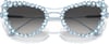 Swarovski Womens Sk 7011 with Crystal Clipon Butterfly SunglassesLight Blue MatteGrey Gradient