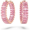 SWAROVSKI Matrix Crystal Earrings Collection Blue Clear and Pink Crystals on Multiple FinishesPink Baguette Cut Earrings