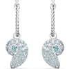 SWAROVSKI Womens Shell Jewelry Collection Rhodium Finish Aqua Blue CrystalsNautilus Shell Earrings