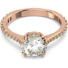 Swarovski Constella Cocktail Ring Jewelry Collection Princess Cut Clear CrystalsRose Gold Tone Finish US 5EU 50