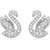 Swarovski Iconic Swan Crystal Necklace Earrings Bracelet Jewelry Collection Clear Crystals on a Rhodium Tone FinishStud Earrings