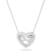 Swarovski Matrix Crystal Jewelry Collection with Heart Symbols and Rhodium Finished MetalHeart Pendant Necklace