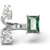 Swarovski Mesmera Open Ring Green and Clear MixedCut Stones in a SilverTone Finish Part of the Mesmera Collection8