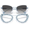 Swarovski Womens Sk 7011 with Crystal Clipon Butterfly SunglassesLight Blue MatteGrey Gradient