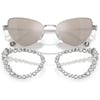 Swarovski Womens Sk 7011 with Crystal Clipon Butterfly SunglassesSilverClear Mirrored Real Platinum