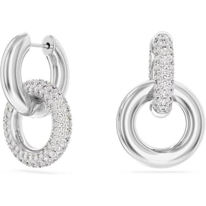 SWAROVSKI Dextera Hoop Earrings with Interlocking LoopWhite