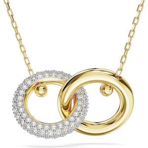 SWAROVSKI Dextera Pendant Necklace with Interlocking Loop and Clear CrystalsGold tone