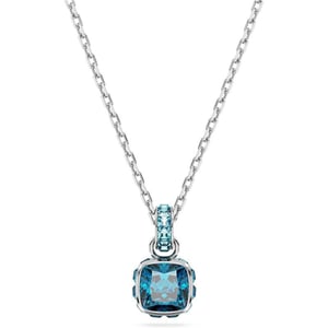 Swarovski Birthstone pendant Square cut December Blue Rhodium FinishedSwarovski Birthstone pendant Square cut December Blue Rhodium Finished