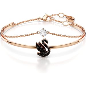 Swarovski Iconic Swan Bangle Swan Black Rose goldtone FinishedSwarovski Iconic Swan Bangle Swan Black Rose goldtone Finished