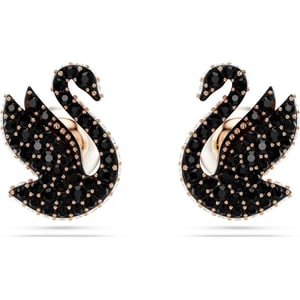 Swarovski Swarovski Iconic Swan stud earrings Swan Black Rose goldtone FinishedSwarovski Swarovski Iconic Swan stud earrings Swan Black Rose goldtone Finished