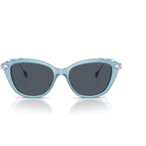 Swarovski Womens Sk6010 Cat Eye SunglassesOpal Light BlueDark Grey