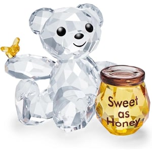 SWAROVSKI Kris Bear 30th Anniversary Figurine Set 4 Small Bears in Pink Green Yellow and Blue Crystal Part of The Kris Bear CollectionSweet as Honey