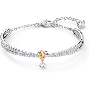 SWAROVSKI Lifelong Heart Necklace Earrings and Bracelet Crystal Jewelry Collection Rose Gold amp Rhodium Tone FinishBangle Bracelet