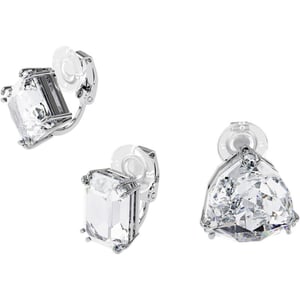 SWAROVSKI Millenia Crystal Jewelry Earrings and Necklace Collection Clear Crystals Rhodium Tone FinishSingle Clip Earring Set