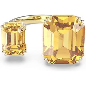 SWAROVSKI Millenia Open Ring Jewelry Collection Gold Tone Finish Yellow Square Cut CrystalsSWAROVSKI Millenia Open Ring Jewelry Collection Gold Tone Finish Yellow Square Cut Crystals