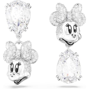 Swarovski Disney Minnie Mouse Drop Earrings Asymmetrical design White Rhodium FinishSwarovski Disney Minnie Mouse Drop Earrings Asymmetrical design White Rhodium Finish