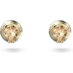 SWAROVSKI Stilla Stud Earrings Collection Amber Blue and Pink Stones in Multiple Metal FinishesOrange Stud Earrings