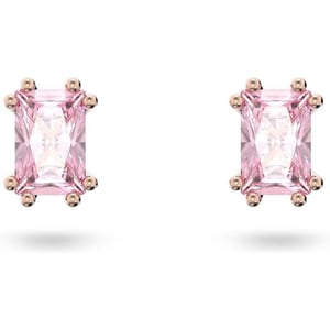 SWAROVSKI Stilla Stud Earrings Collection Amber Blue and Pink Stones in Multiple Metal FinishesPink Stud Earrings