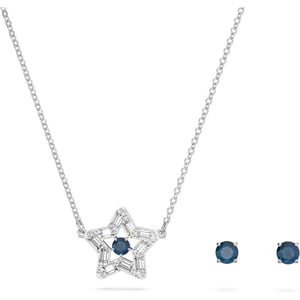 Swarovski Crystal Jewelry Set Collection featuring Necklaces and EarringsStella  Rhodium Tone Finish