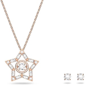 Swarovski Crystal Jewelry Set Collection featuring Necklaces and EarringsStella  Rose Gold Tone Finish