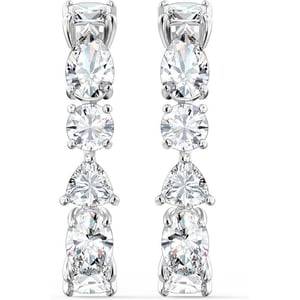 Swarovski Tennis Deluxe Jewelry Collection Rhodium amp Rose Gold Tone Finish Clear CrystalsPierced Earrings  Rhodium Tone