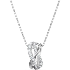 Swarovski Twist Row Crystal Necklace Jewelry CollectionClear Crystals  Rhodium Tone