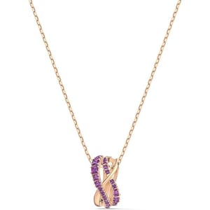 Swarovski Twist Row Crystal Necklace Jewelry CollectionPurple Crystals  Rose Gold Tone