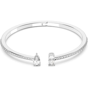 SWAROVSKI Attract Cuff Bracelet Jewelry Collection Rhodium Tone Finish Clear CrystalsSmall