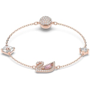 SWAROVSKI Dazzling Swan Jewelry Collection Blue Crystals Pink Crystals Clear CrystalsBracelet  Rose Gold Tone