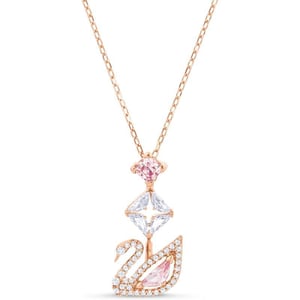 SWAROVSKI Dazzling Swan Jewelry Collection Blue Crystals Pink Crystals Clear CrystalsSwan Pendant Necklace  PinkClear Crystals