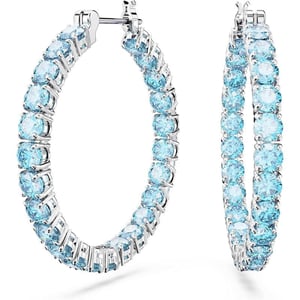 SWAROVSKI Matrix Crystal Earrings Collection Blue Clear and Pink Crystals on Multiple FinishesBlue Earrings