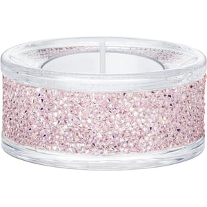 SWAROVSKI Shimmer Tea Light Holder Candle Holder with Light Pink Swarovski Crystals Part of The Swarovski Shimmer CollectionPink