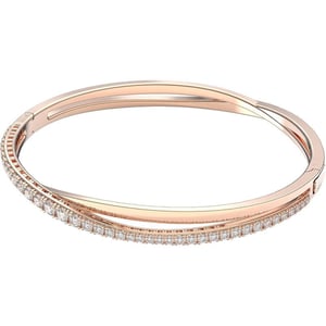 SWAROVSKI Twist Rows Crystal Bracelet Collection Rhodium amp Rose Gold Tone Finish Clear CrystalsTwist Rows Crystal Bracelet Collection One Size