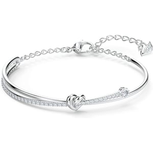 SWAROVSKI Womens Lifelong Heart Crystal Jewelry Collection Rhodium Tone FinishBangle Bracelet