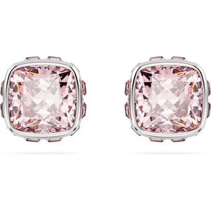 Swarovski Birthstone stud earrings Square cut June Pink Rhodium FinishedSwarovski Birthstone stud earrings Square cut June Pink Rhodium Finished